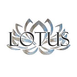 The lotus logo on a white background, accompanied by glowing customer feedback.